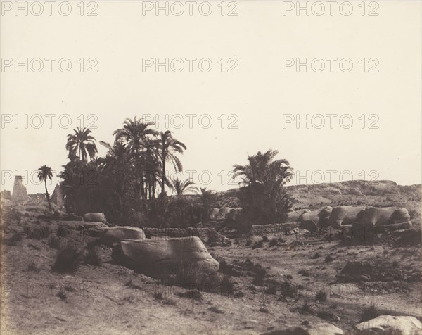 Karnak (Thèbes), Avenue de Sphinx - Vue Générale Prise du Point G, 1851-52, printed 1853-54.