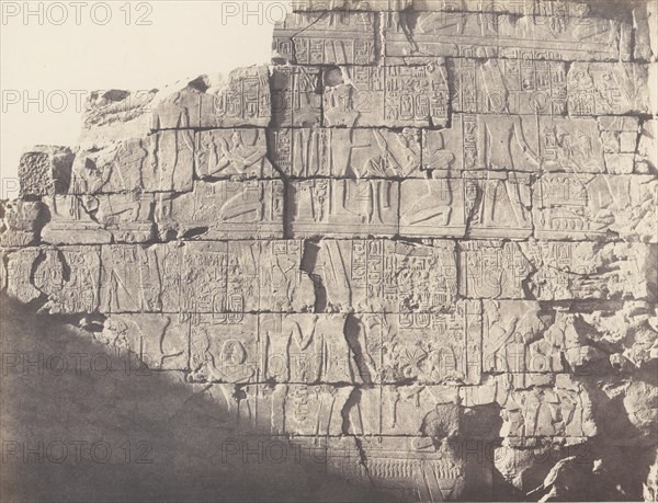 Karnak (Thèbes), Palais - Salle Hypostyle - Décoration de la Paroi Intérieure au Point M, 1851-52, printed 1853-54.