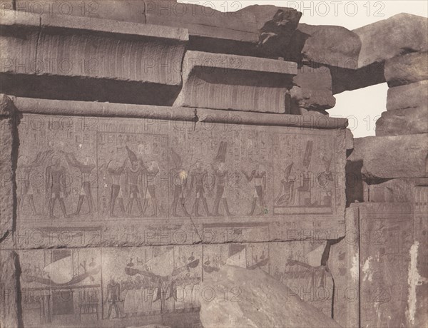 Karnak (Thèbes), Palais - Construction de Granit - Décoration Sculptée et Piente au Point R, 1851-52, printed 1853-54.