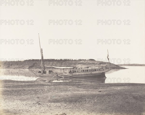 Louksor, Petit Bras du Nil - Barque de Voyageurs, 1851-52, printed 1853-54.