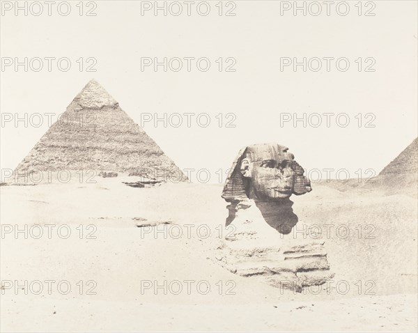 Djizeh (Nécropole de Memphis), Sphinx et Pyramides, 1851-52, printed 1853-54.