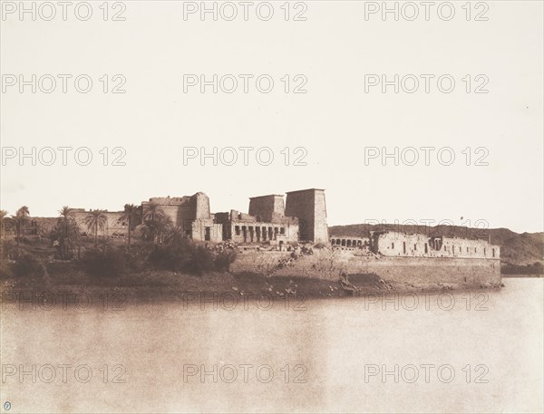 Ile de Fileh (Philæ), Vu Générale Prise du Nord-Ouest au Point A, 1851-52.