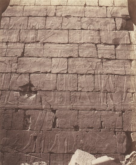 Karnak (Thèbes), Palais - Salle Hypostyle - Décoration de la Paroi Intérieure au Point L, 1851-52, printed 1853-54.