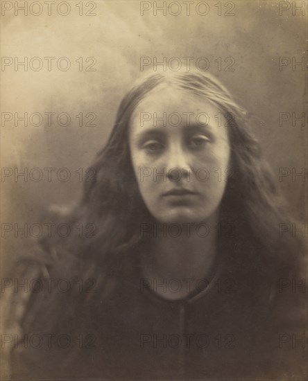 Christabel, 1866. Coleridge's unfinished poem "Christabel" (1816) tells the story of a young woman debased by sorcery. Cameron's niece, May Prinsep, who would later marry Hallam Tennyson, son of the poet laureate, appears here as the ethereal Christabel before her corruption.