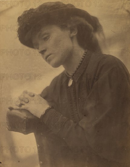 Minnie Thackeray, 1865. Harriet Marian (Minnie) Thackeray (1840-1875) was the daughter of the author William Makepeace Thackeray (1811-1863). This portrait shows Minnie still in mourning, wearing a dark dress and black hat.