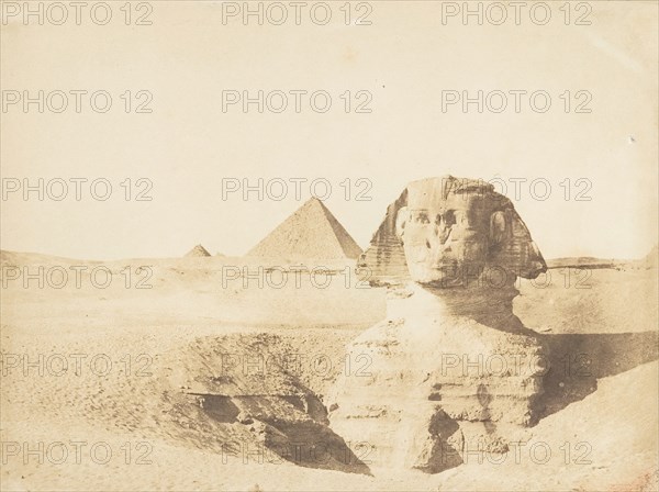 Vue du grand Sphinx et de la grande pyramide de Menkazeh (Mycerinus), December 1849.