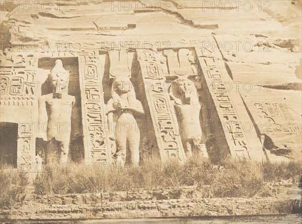 Moitié de la façade du Spéos d'Athor, à Abousembil (partie Septentrionale), March 1850.