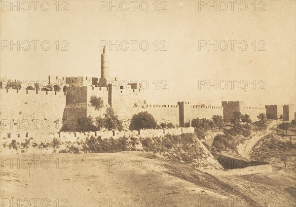 Château de David (Daoud Kalessy) et murailles de Jérusalem, August 1850.