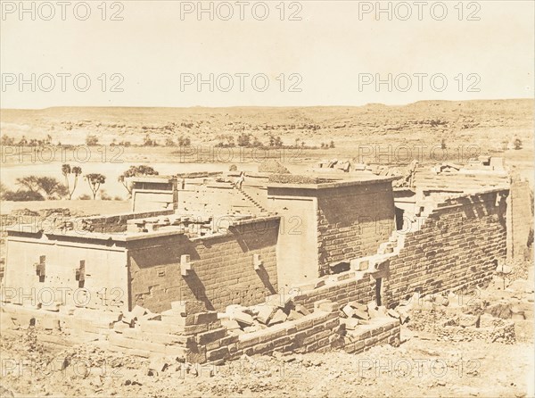 Vue générale du Temple de Kalabcheh (Talmis), prise de la montagne, April 8, 1850.
