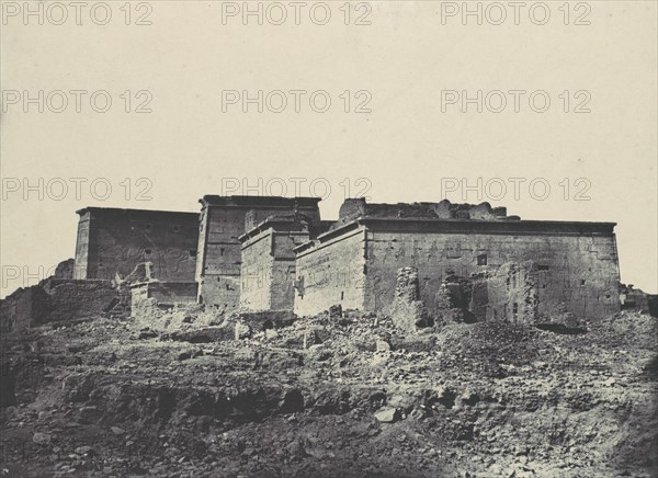 Nubie. Grand Temple d'Isis, A Philoe. Vue générale prise du nord, 1850.