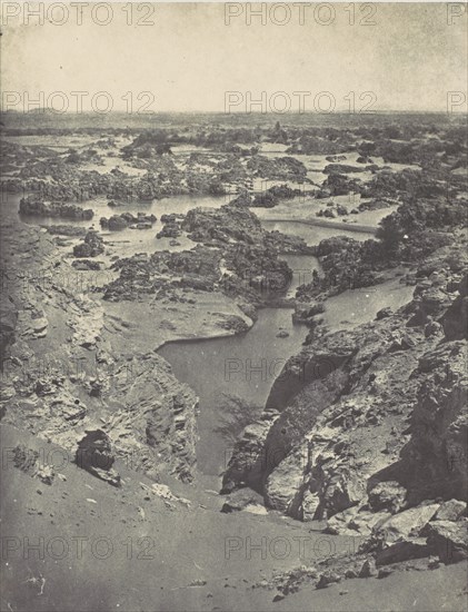 Nubie. Vue Cavalière de la Seconde Cataracte, 1850.