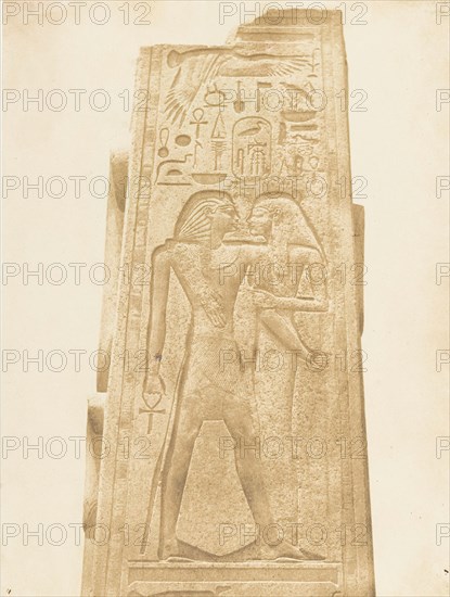 Pilier du Sanctuaire de granit du Palais de Karnac (Bas-relief représentant le Pharaon Thotmès III et la Déesse Nauth), 1849-50.