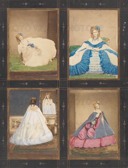 [Variations on the "Elvira" and "Ritrosetta" Dresses], 1861-67.