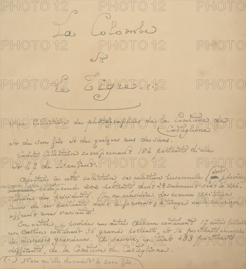 La Colombe et Le Tigre. Ma collection de photographies de la Comtesse de Castiglione, 1860s.
