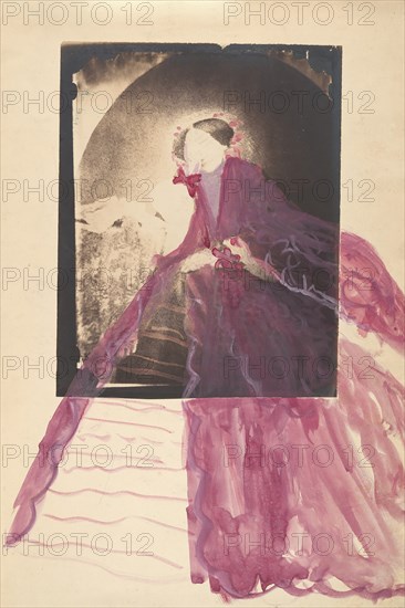 [La Comtesse at Table with Hand to Face], 1860s.