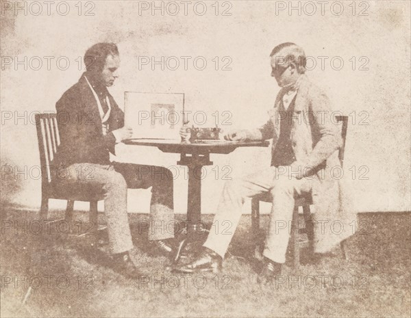 Nicolaas Henneman Showing an Album to Charles Porter, ca. 1845.