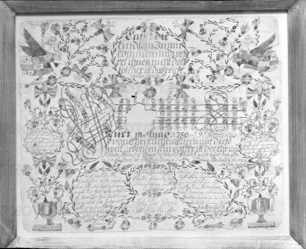 Birth and Baptismal Certificate, 1780.