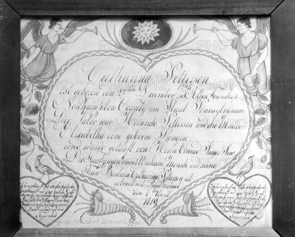 Birth, Baptismal, and Marriage Certificate, 1819.