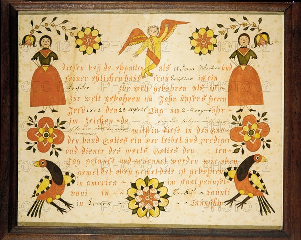 Birth and Baptismal Certificate, 1802.