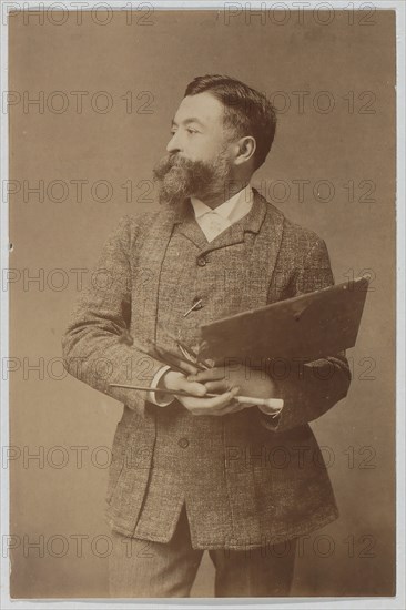Three-quarter Length Portrait of Thomas Nast Holding Palette and Brush, ca. 1888.