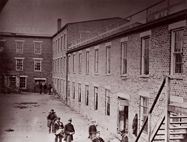 Castle Thunder, ex-tobacco factory, Petersburg, 1864. Formerly attributed to Mathew B. Brady.