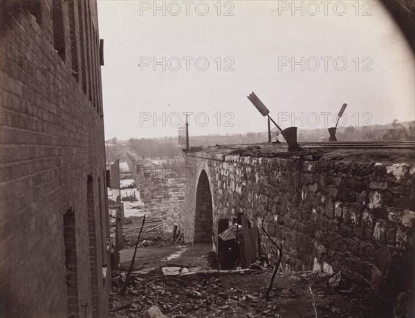 Ruins of Richmond & Petersburg Railroad Bridge, Richmond, Virginia, ca. 1865. Formerly attributed to Mathew B. Brady.