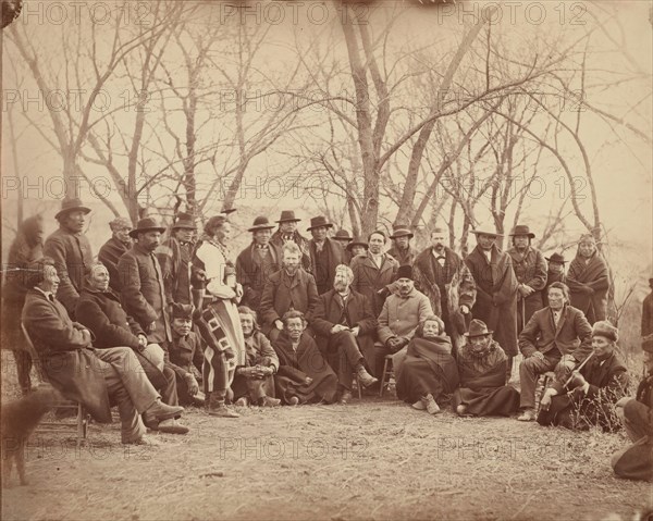 Indians with Government Agents, early 1860s.