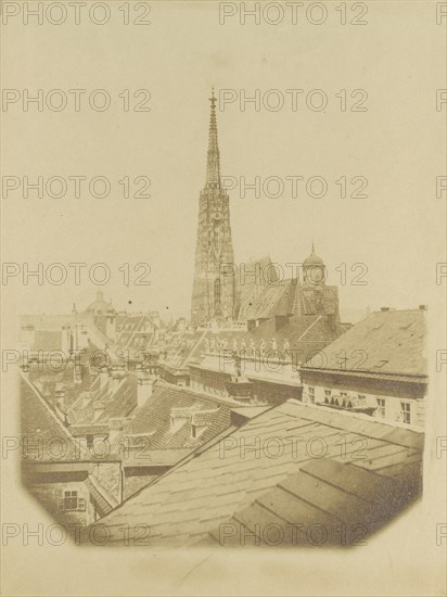 [View of the rooftops and cathedral of Vienna], ca. 1853.