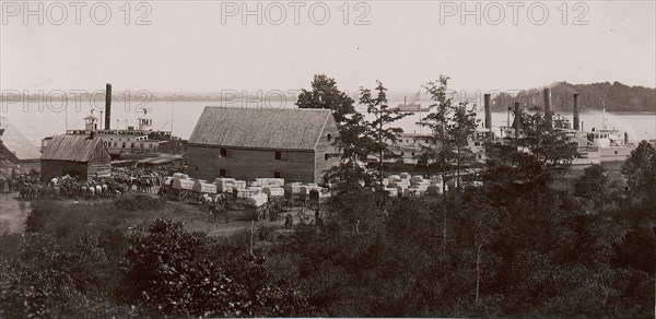 Wilcox Landing, 1861-65. Formerly attributed to Mathew B. Brady.