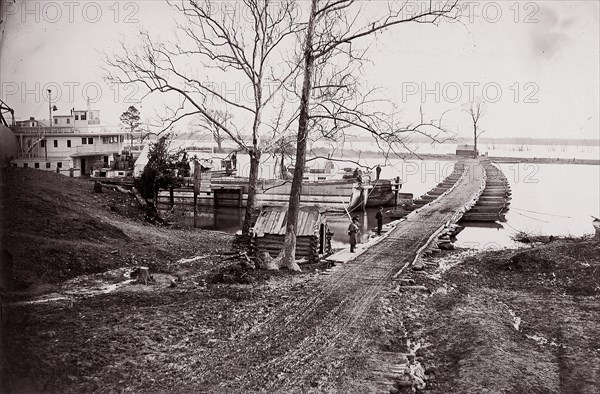 Pontoon Bridge, 1861-65. Formerly attributed to Mathew B. Brady.