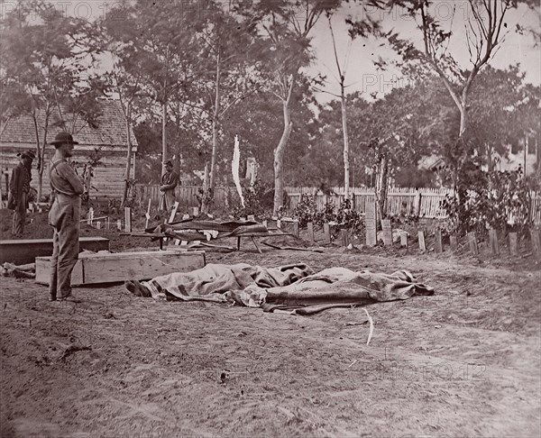 Burial of the Dead, Fredericksburg, 1863. Formerly attributed to Mathew B. Brady.