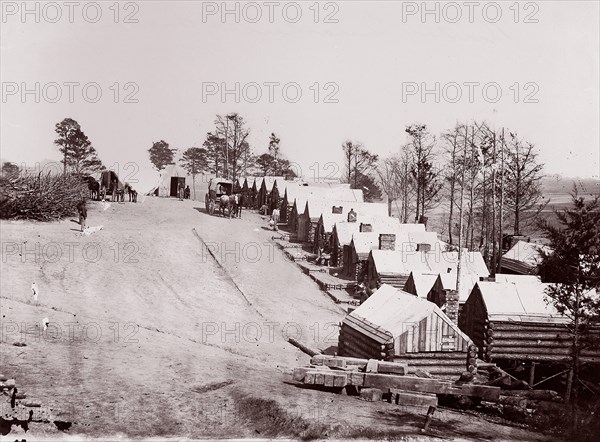 Pontoon Bridge at Deep Bottom, James River, 1864. Formerly attributed to Mathew B. Brady.