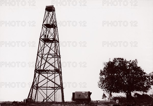 Butler's Lookout Tower, Opposite Dutch Gap, 1865. Formerly attributed to Mathew B. Brady.