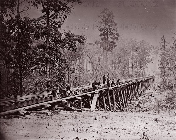 Bridge. U.S. Military Railroad at City Point, 1861-65. Formerly attributed to Mathew B. Brady.