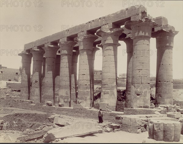 Luxor, vue du temple cote ouest, 1870s.