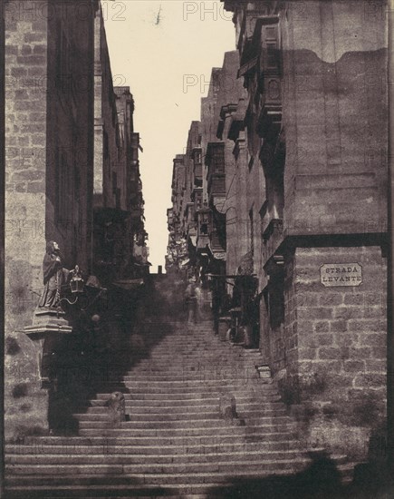 Strada Levante, Valletta, Malta, 1850s.