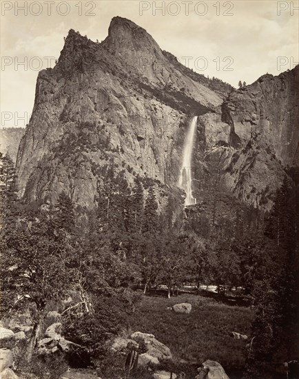 Bridal Veil Fall, 940 feet, Yosemite, ca. 1872, printed ca. 1876.
