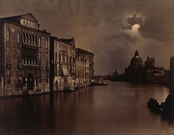 [Night View of the Grand Canal, Venice], ca. 1875.