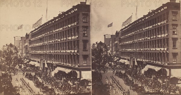The Embassy Leave the Metropolitan for the City Hall, the Seventh Regiment Form a Hollow Square With the Carriages of the Embassy in the Middle, 1860.