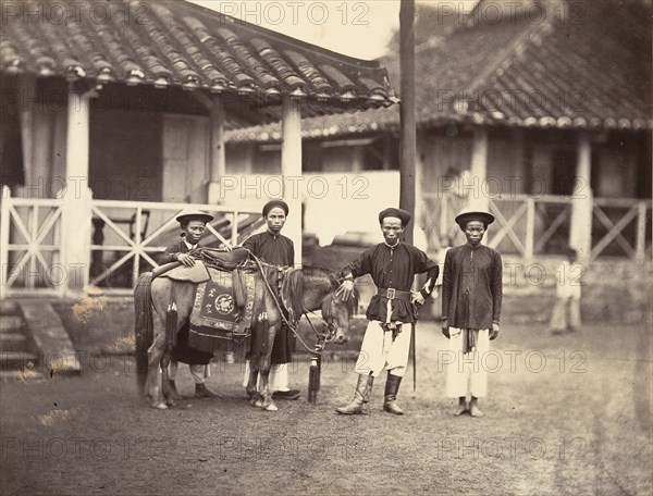 Riche Annamite montant à cheval, Cochinchine, 1866.