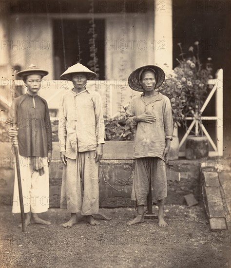 Prisonniers conduits par un Mata, Cochinchine, 1866.
