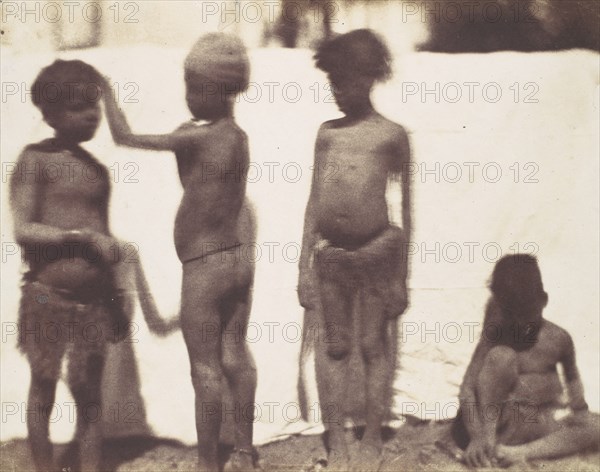 [Children from the Village of Kalabshah, Nubia], 1852.