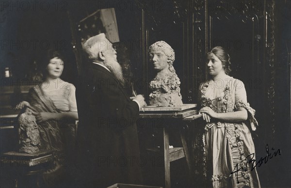 [Madame Bardey, Rodin and Henriette, 31 Rue Campagne-Premiere, Paris], 1915-1916.