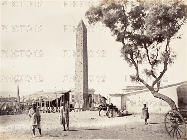 Egyptian Obelisk, "Cleopatra's Needle," in Alexandria, Egypt, ca. 1870.