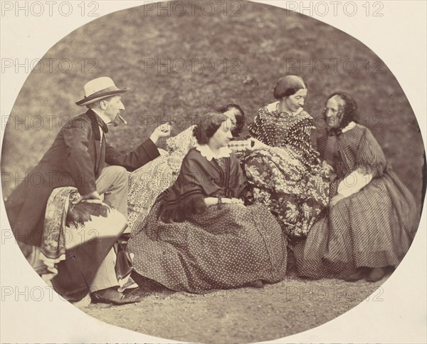[Mathias Höusermann, Marie Antoine, Elise Höusermann, and Pepe Wöss], 1850s-60s.