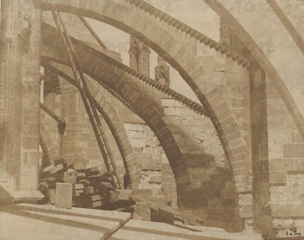 Paris, cathédrale Notre-Dame, les arcs-boutants, ca. 1851.