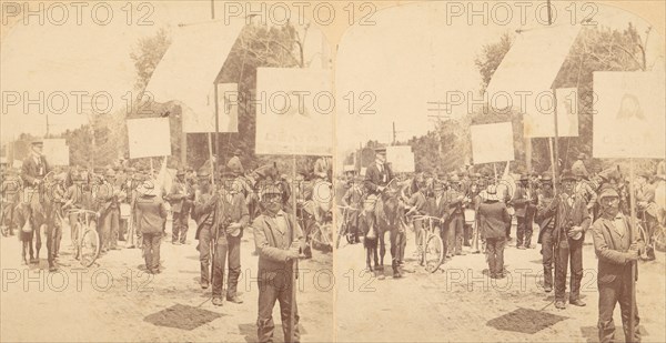 Pair of Stereograph Views of General Jacob S. Coxey's Army of the Unemployed, 1850s-1910s.