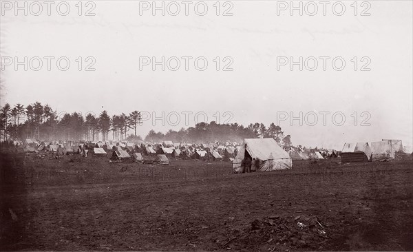 Camp near Brandy Station, 1863-64. Formerly attributed to Mathew B. Brady.