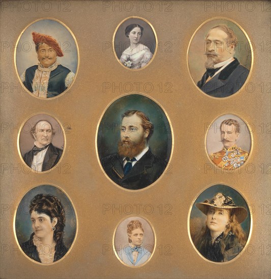 Nine Portraits in Original Passe-Partout, 1880s.