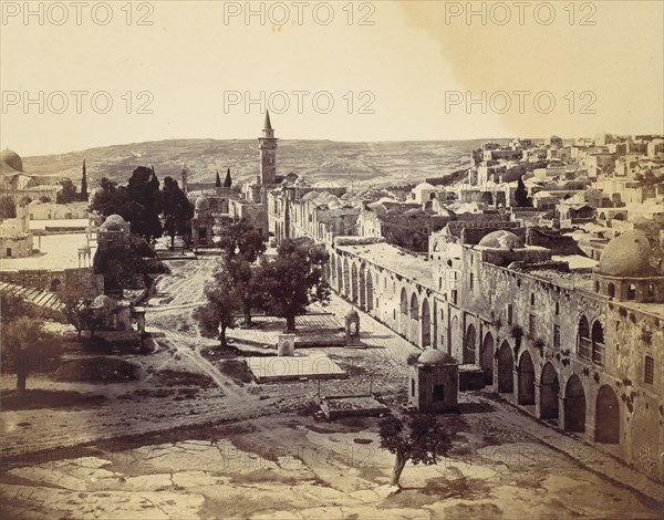 Jerusalem, Court of the Mosque of Omar, 1857.